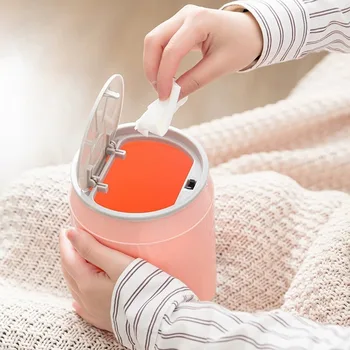 New Creative Can Desktop Trash Can Home Press Type Elastic Lid Mini Bedside With Lid Storage Bin Kitchen Bathroom Garbage Basket 1