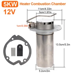 Air Diesel Parking Heater Combustion Chamber with Combustor Gasket - 12V Heater Accessory (Black)