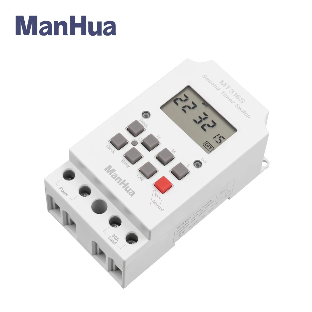 ManHua MT316S 220VAC 30A Digital Automatic Electronic Programmable Timer Switch with CE Temporizador Digital 2