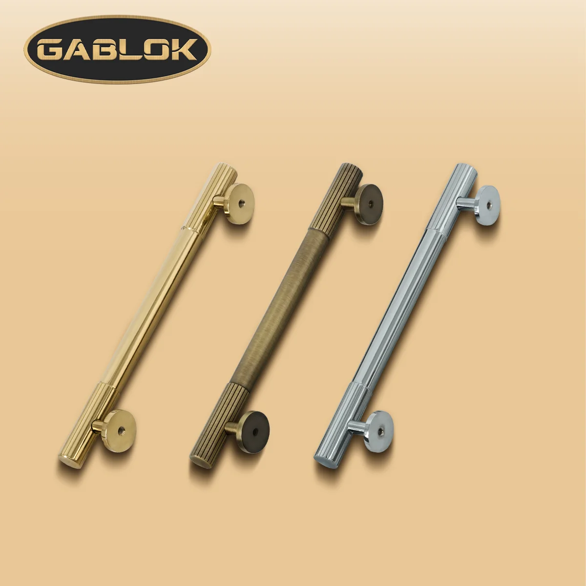 

GABLOK Vintage Linear Knurled Hardware Handle Solid Metal Drawer Pulls Cupboard Dresser Wardrobe Drawer Knobs Cabinet Handle