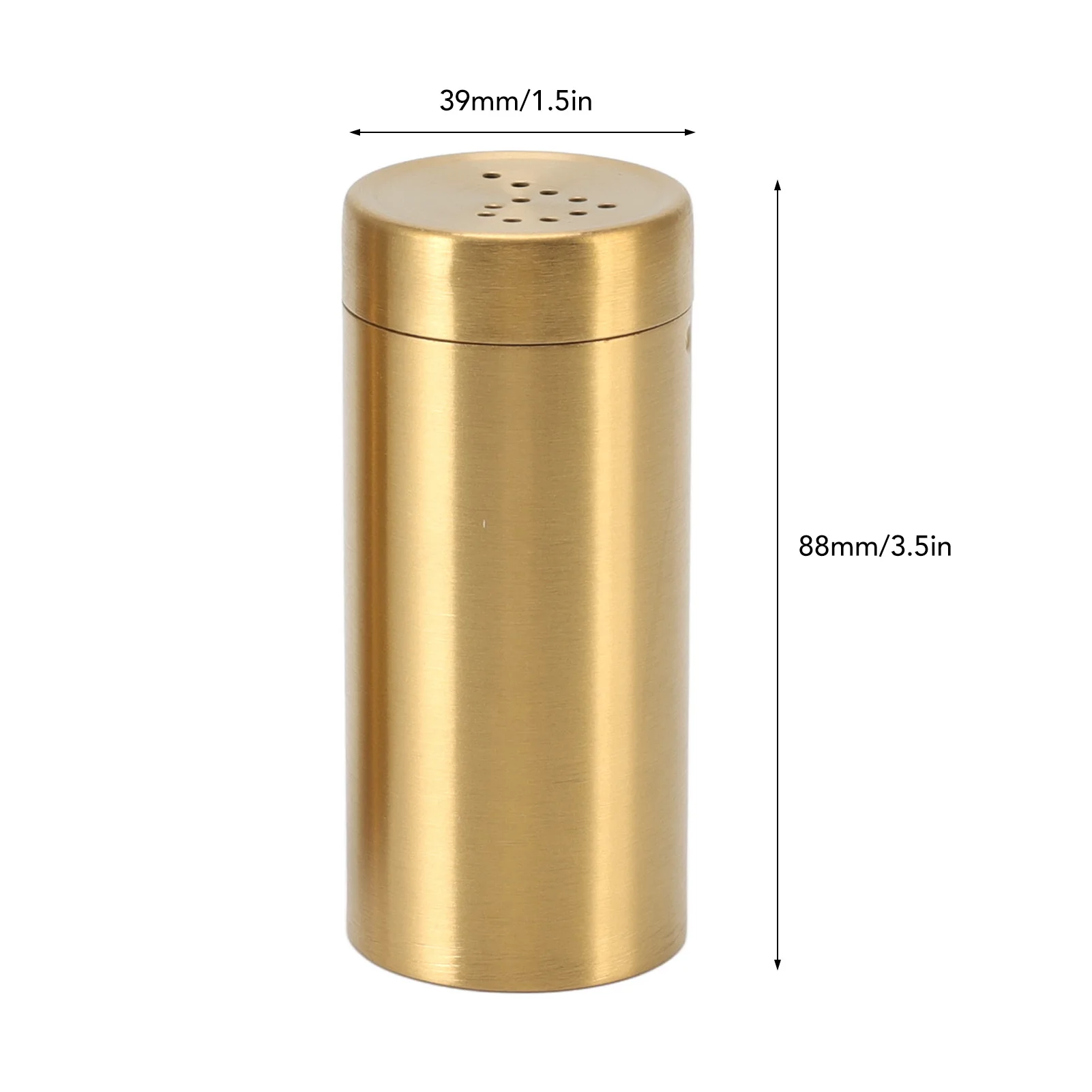 Description Picture 4 of item2Pcs Gold Jar Stainless Steel Rustproof Screw Open Top Seasoning Shaker Bottle for Salt Sugar Pepper Paprika