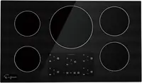 36” Electric Stove Induction Cooktop with 5 Power Boost Burners Smooth Surface Vitro Ceramic Glass in Black 36 Inch 1