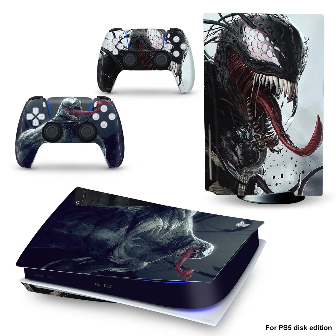 Marvel Vinyl Decal Skin Sticker Cover for PS5 Disk Skin Sticker Console and 2 DualShock Controllers Full Game Accessories