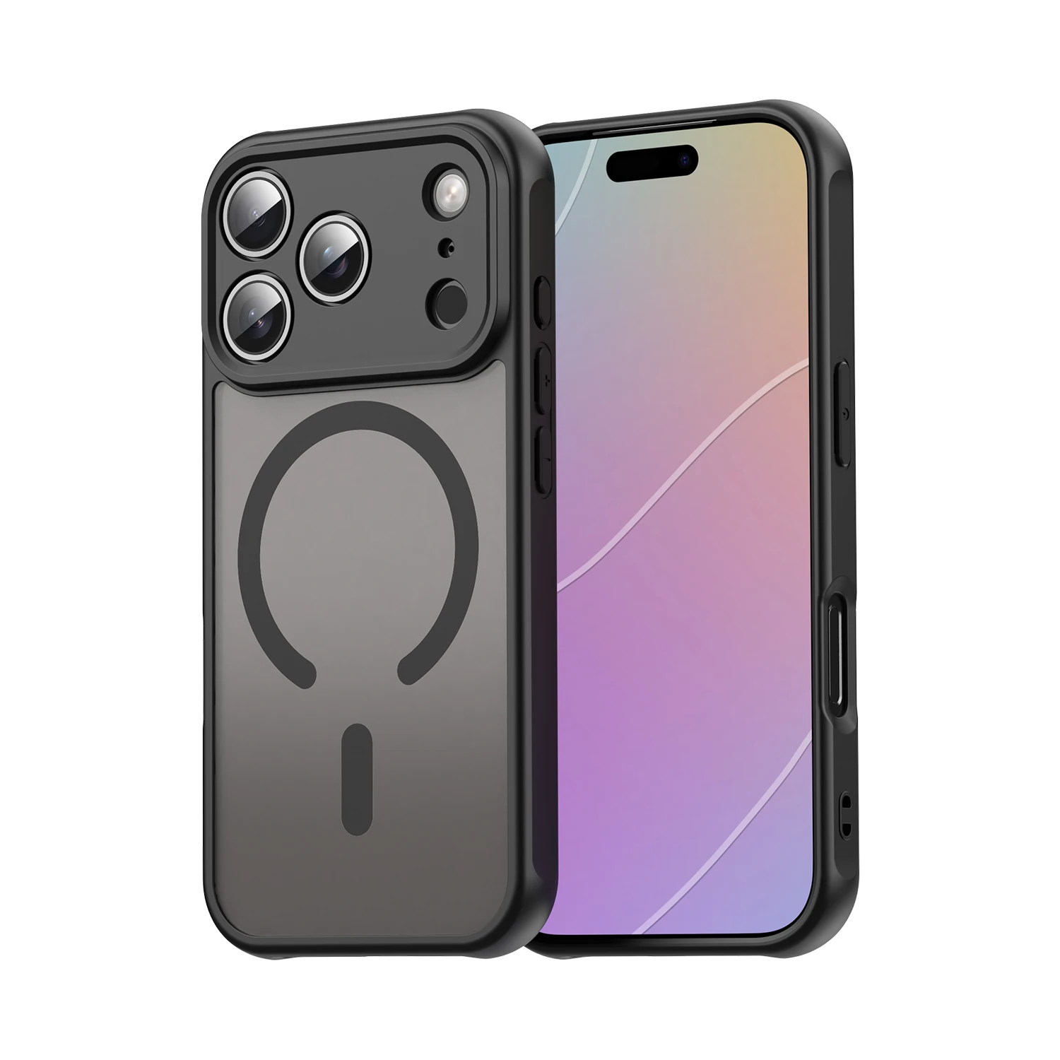 iPhone Matte Magnetic Shockproof Translucent Case 1