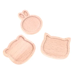 Plateau de Simulation d'assiette Miniature en bois pour maison de poupée, modèle de Mini plateau à Dessert de dessin animé, plateau à pain aux fruits 
