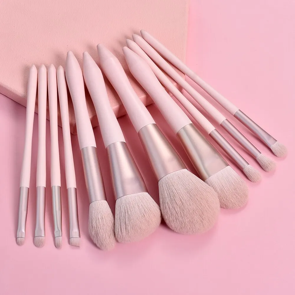 Pink11pcsMakeupBrushesSetCosmeticPowderFoundationBlushContour