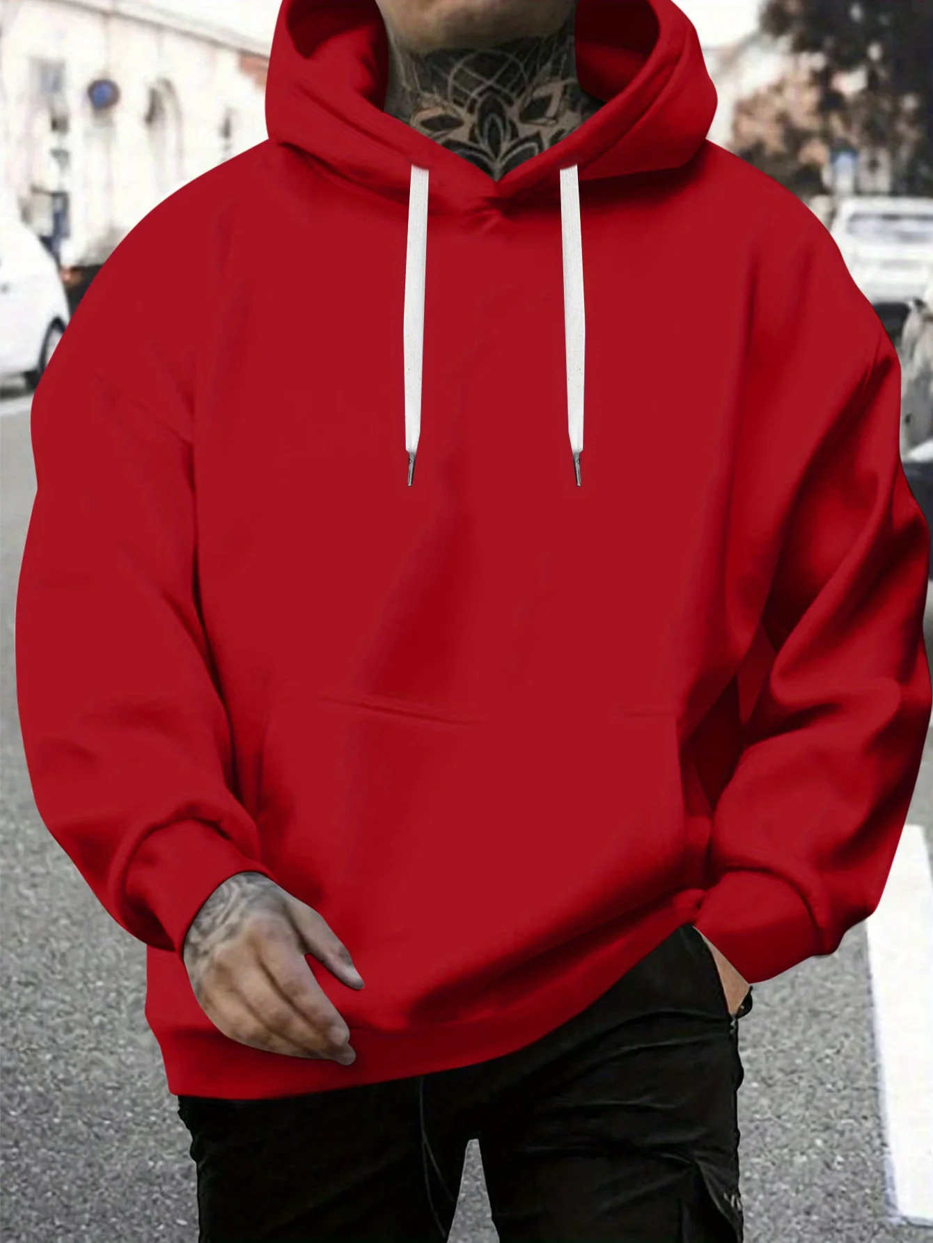 Felpe con cappuccio casual e accoglienti da uomo, felpa con cappuccio a maniche lunghe alla moda, top casual versatile per l'autunno inverno 3