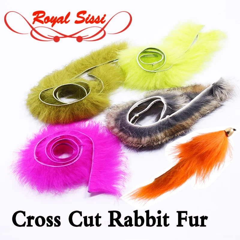 Royal Sissi 1 Meter/Karte Premium Crosscut Kaninchen Zonker Streifen Bass&Pike Streamer Fliegen Vollkörper Stacking Wrap Fliegenbindematerialien