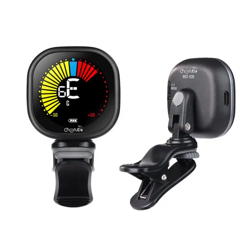 

Rechargeable Electric Guitar Tuner Pedal Clip On Mini LCD Tuners For Chromatic Guitar Violin Ukulele Accessories WST-670