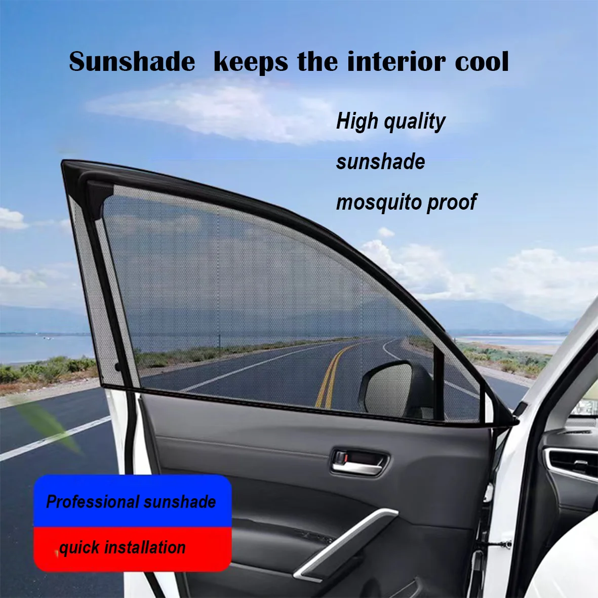 2 Piece Car Window Cover UV Protection Curtain Sunscreen Window