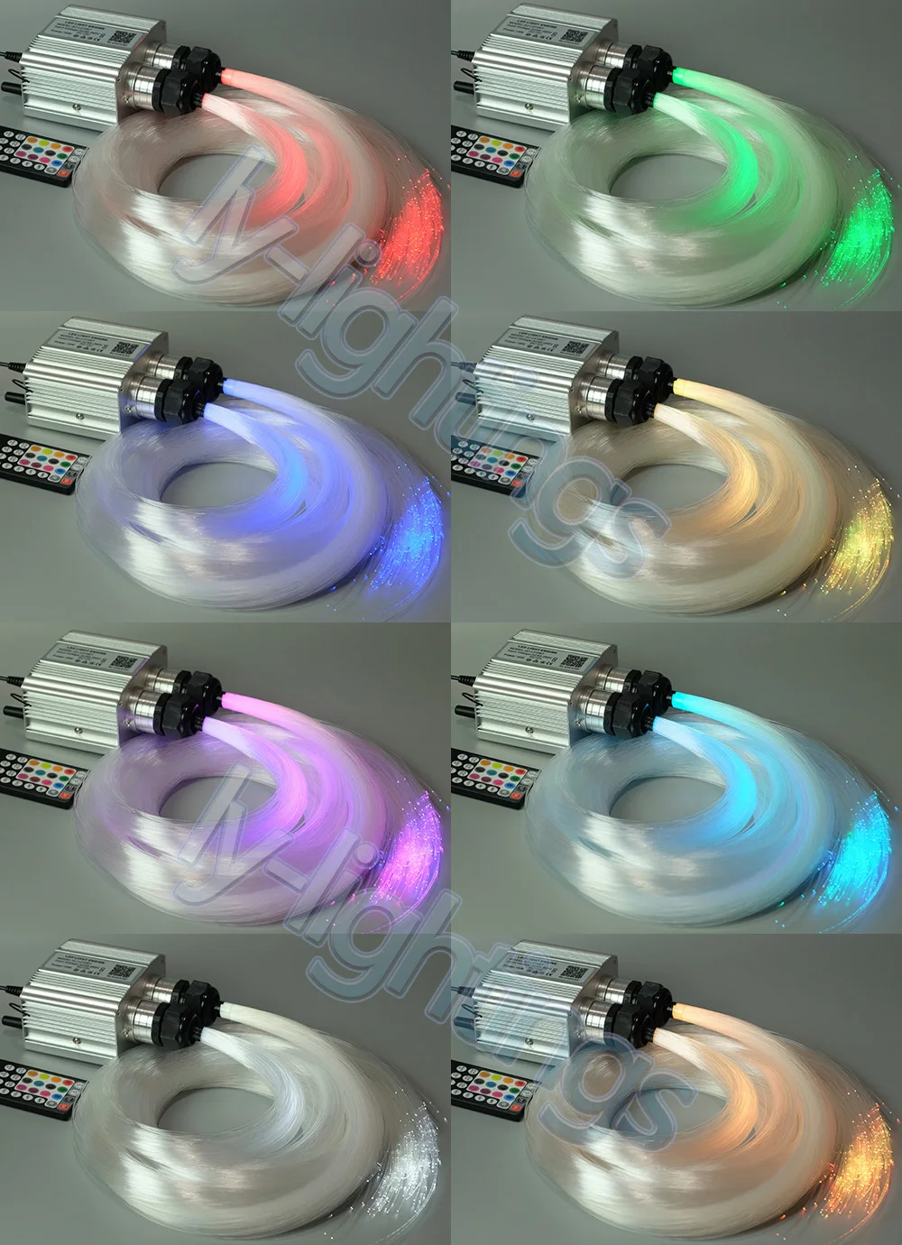 Fashion Fiber Optic Light With 500 Mix szie Optical Fiber APP Control RGBW LED Bedroom Twinkle Star Ceiling Light KIT