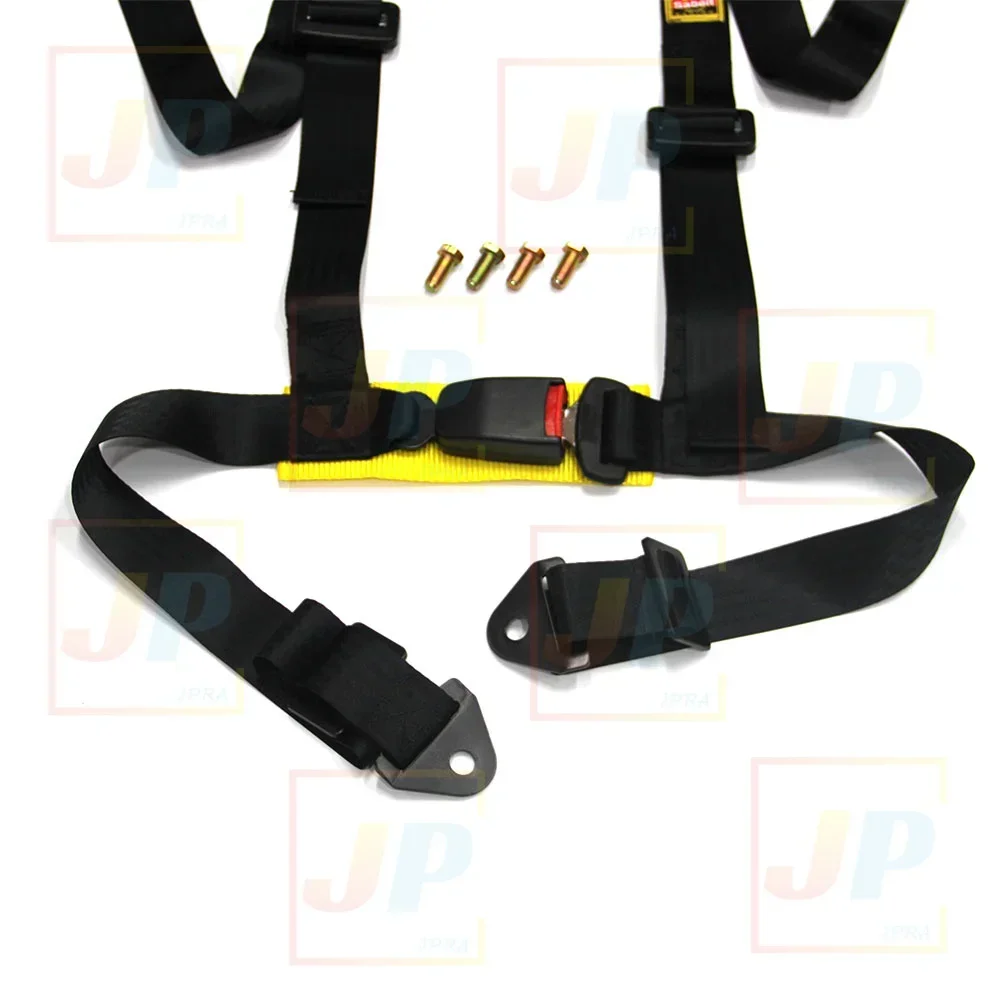 Car Seat Belt JDM Sabelt Racing 4-Point Safety Harness Universal 2" Snap-In Drifting Style Bolt Mounting
