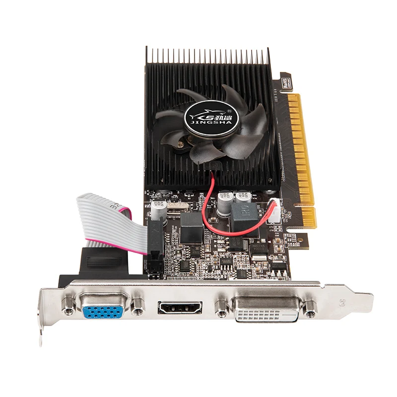 JINGSAH GT610 Graphics Card PCI-E 2.0 X16 64Bit GDDR3 1GB VGA DVI-I  HDMI-Compatible Video Cards for NVIDIA GeForce GT610 64 Bit