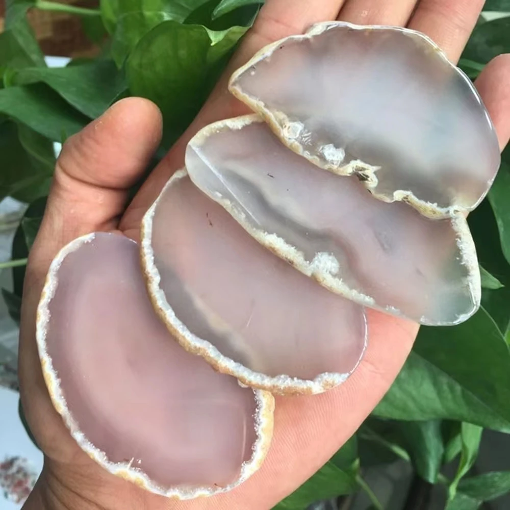 4pcs Natural Agate Polishing Irregular Crystal Agate Piece Home
