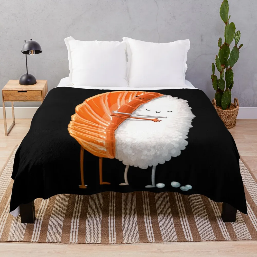 

Sushi Hug Classic T-Shirt Throw Blanket Beautiful Blankets Hairy Blankets Beach Blanket