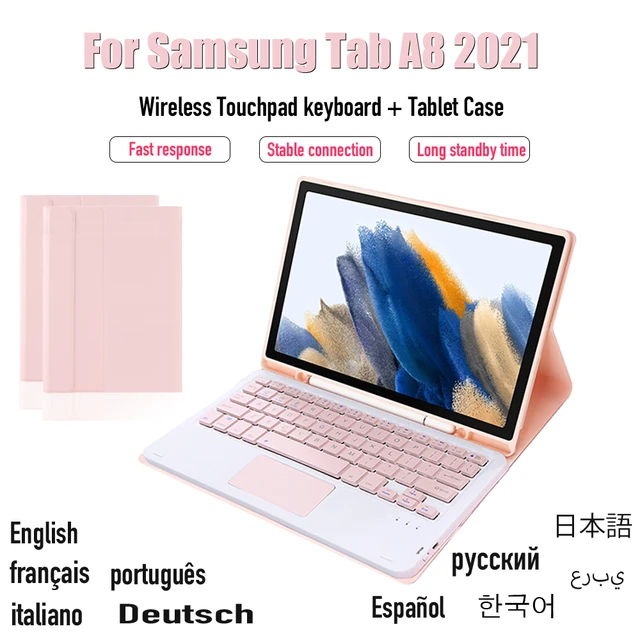 Clavier Cas Pour Samsung Galaxy Tab A8 10.5 2021 Tablette TouchPad  Bluetooth Clavier Cas SM-X200 SM-X205 10.5 pouces TPU Shell - AliExpress