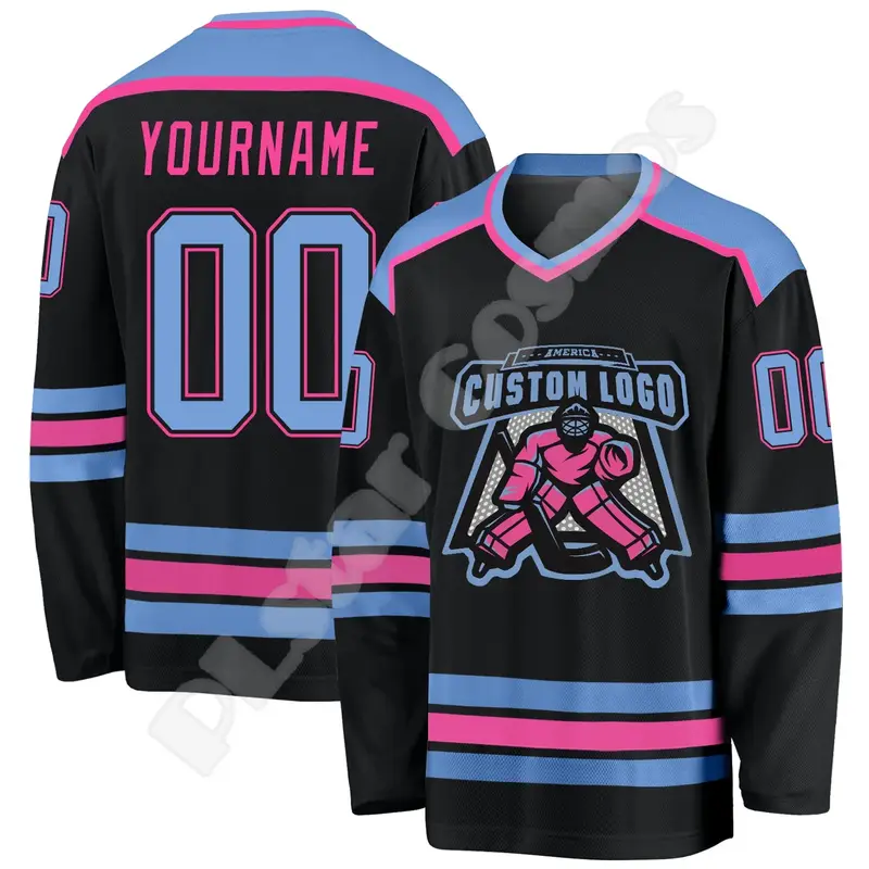 NewFashion Hockey Jersey Custom Name Team Logo Number Colorful Pullover Long Sleeves 3DPrint Harajuku Casual Funny Sweatshirts 0 - Image 3
