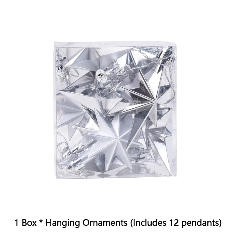 Christmas Treetop Star Pendent Glittering Hollow Out Gold Silver Red Stars Home Party Festival Hanging Decoration Tree Ornament christmas decorations