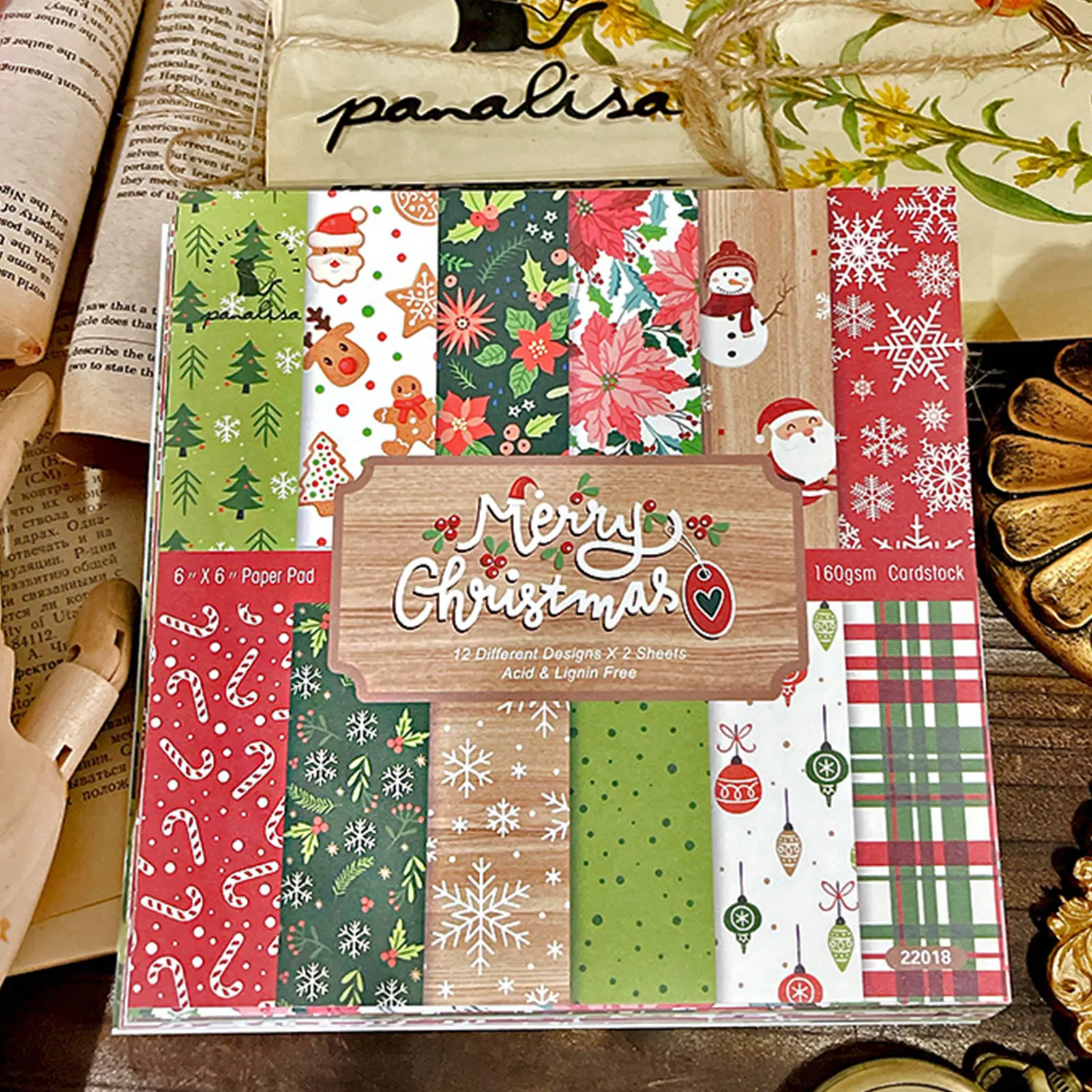 12/24 Sheets Classic Christmas Scrapbook Paper Scrapbooking Patterned Paper  Pack DIY Craft Xmas New Background Paper - AliExpress