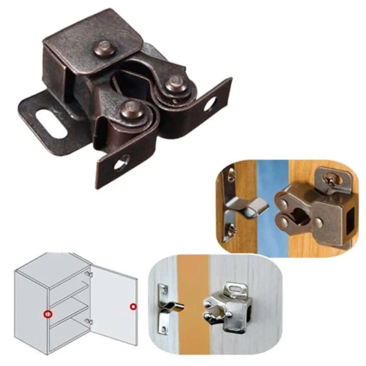 10/20PCS Door Stop Closer Stoppers Damper er Magnet Cabinet Catches With Screws For Wardrobe Hardware Furniture Fittings