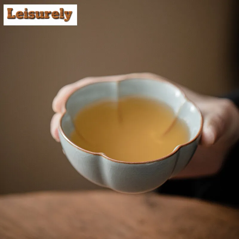 Imitation of The Five Famous Kilns of The Song Dynasty Tea Cup Gift Box Set Ceramic Master Cup Personal Tea Cup Chazhan Tea Bowl