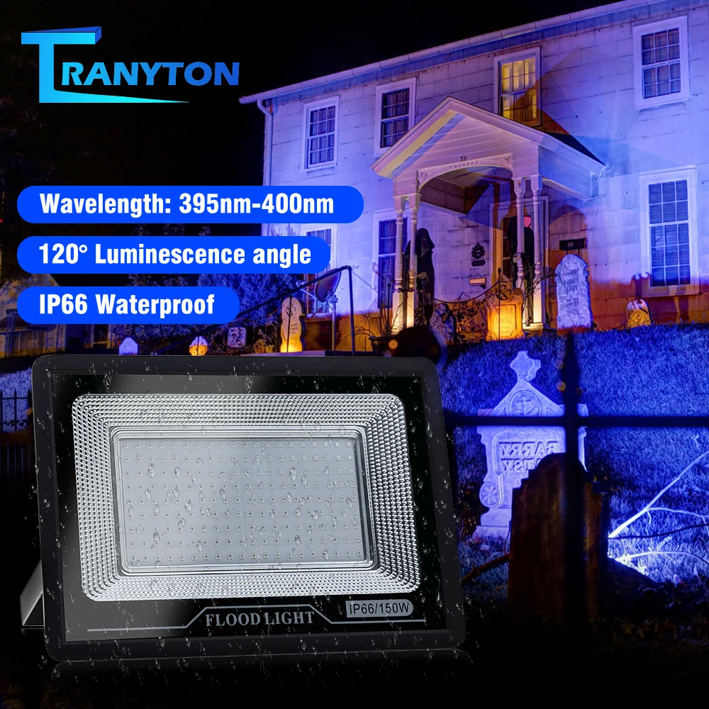 UV Flood Light Lamp 50W 100W UV Curing Party Stage Blacklight for Parties Curing Glue 395nm Halloween Fluorescent Stage lights led stage light black light bulbs uv curing lamp