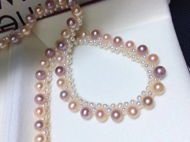 Collar tejido de de agua dulce de alta calidad mujer, de lujo de alta calidad, Color Natural, regalo de joyería, colores mezclados - AliExpress