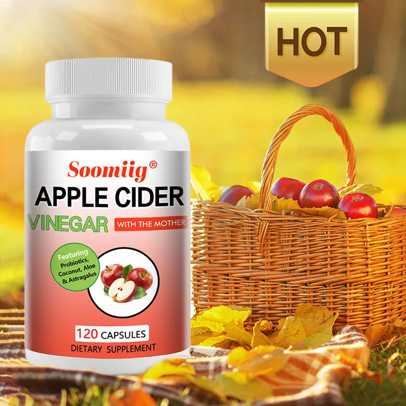 Apple Cider Vinegar Capsules-Contains probiotics, beneficial for weight loss, weight management, digestion, immune support