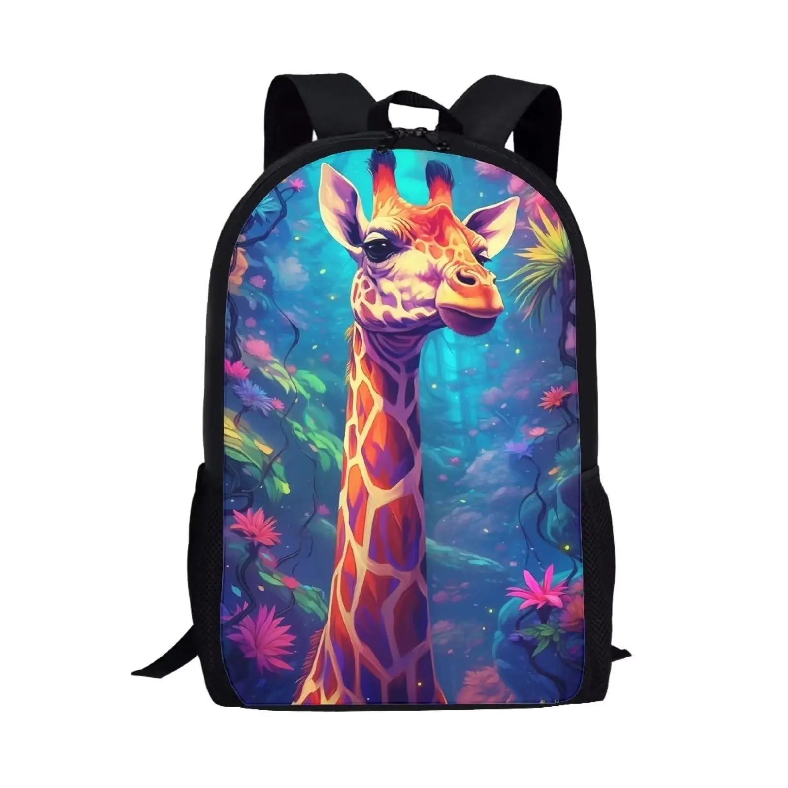 Fashion Kids Backpack for Boys Girls Back Pack Cute Giraffe 3D Pattern Students School Bags Teenagers Large Capacity Backpack