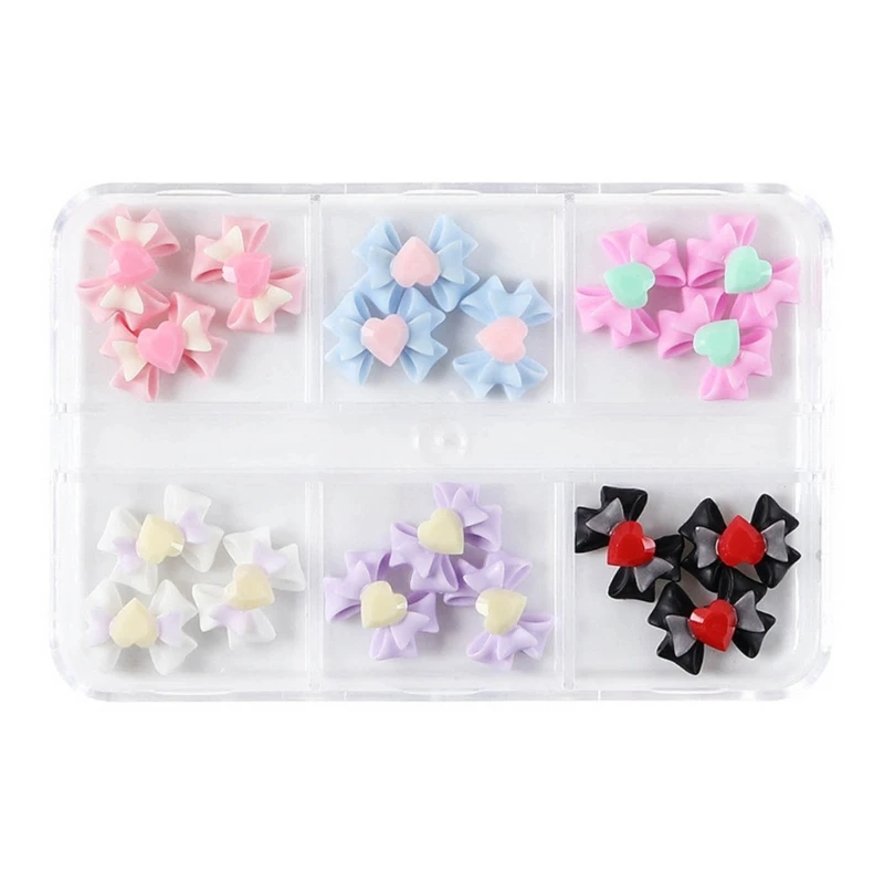 

18 Pcs Resin Bowknot Charm 3D Charm DIY Studs Manicure Jewelry