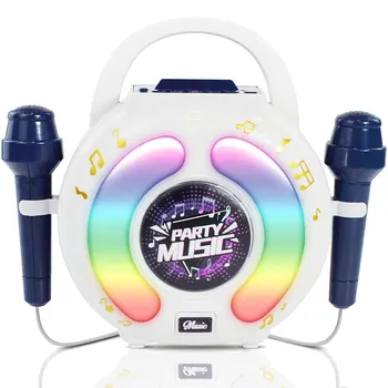 Kid Karaoke Machine with 2 Microphones Portable Karaoke Music Toy with Light Recording Voice Change Function for Girls Boys Gift 6