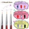 7/9/11mm Nail Art Liner Brushes Set 3Pcs Nail Art Brush Striping Brush for Thin Long Fine Lines Dotting Drawing Pen Wooden 2