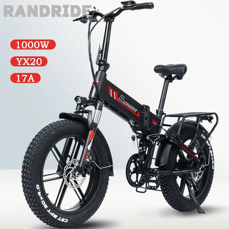 2023 nowy rower elektryczny RANDRIDE YX20 20*4.0 rower elektryczny rower elektryczny 1000w 48V