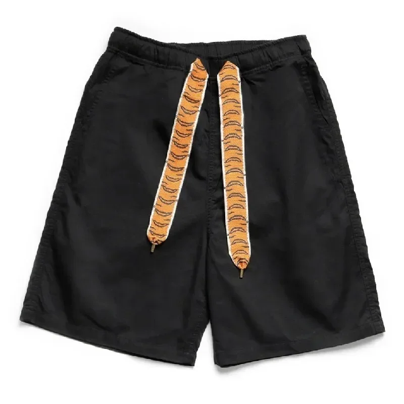 

KAPITAL Men's Casual Shorts Japanese Summer Trend Tiger Pattern Ribbon Drawstring Women's Loose Elastic Waist Knee Length Pants