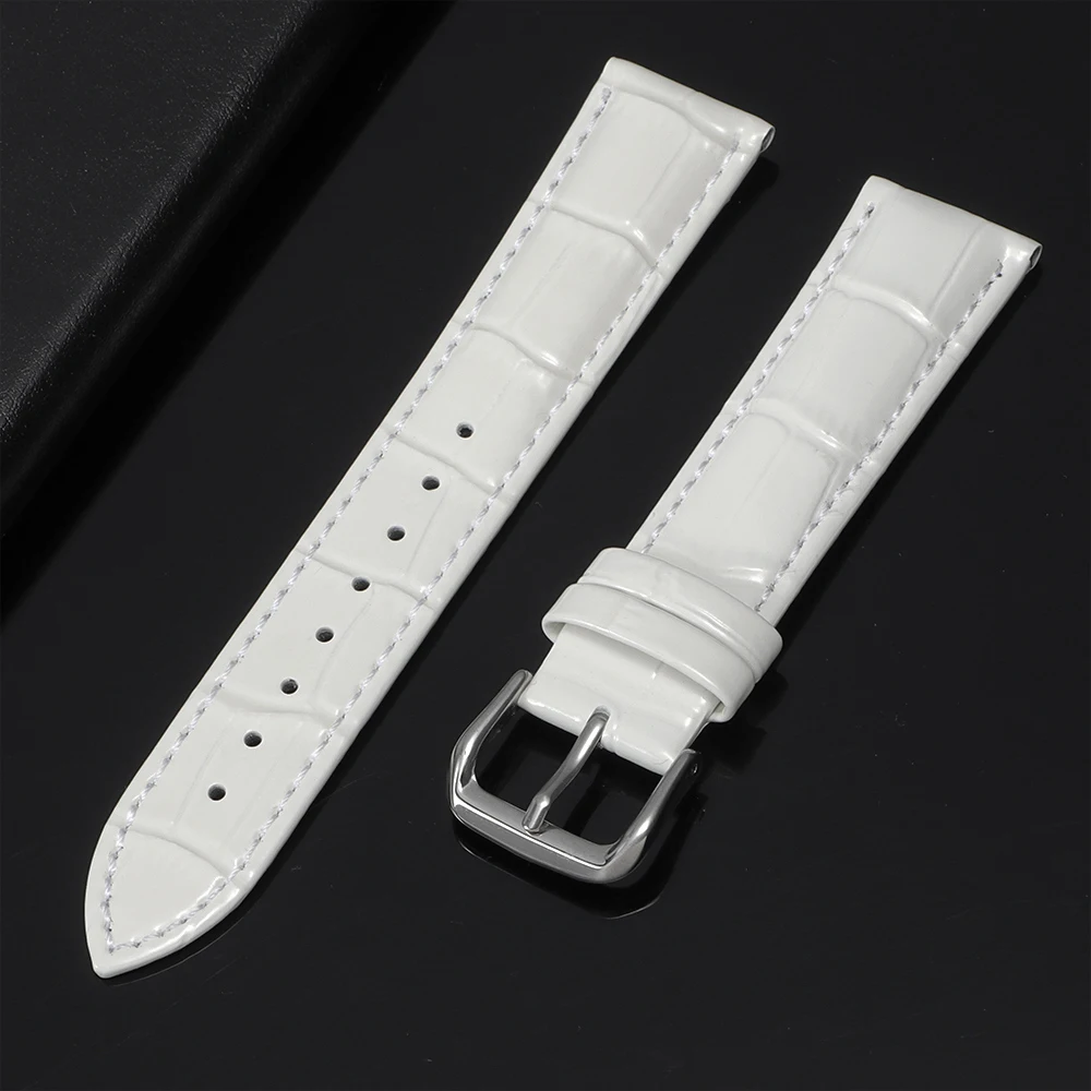 Waterproof Leather Watch Band Strap with Metal Pin Buckle