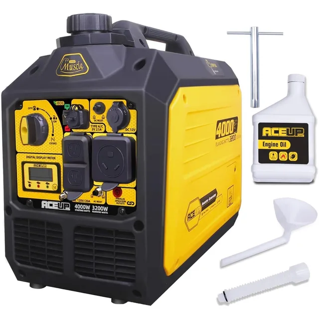 4000W Portable Inverter Generator Gas Powered Quiet RV Ready 4