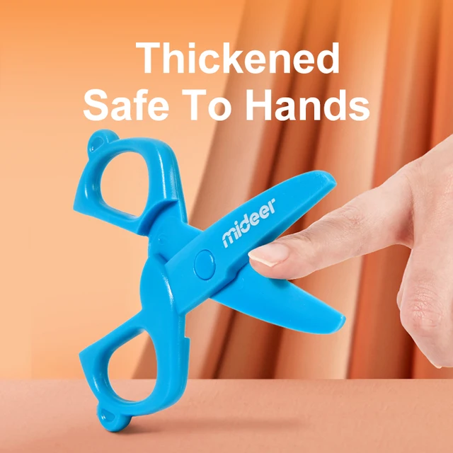 Mideer Children Kids Paper Craft Scissors Safe Plastic Baby DIY Cartoon Mini Scissors Manual Round Head Safty Handmade Tool 6