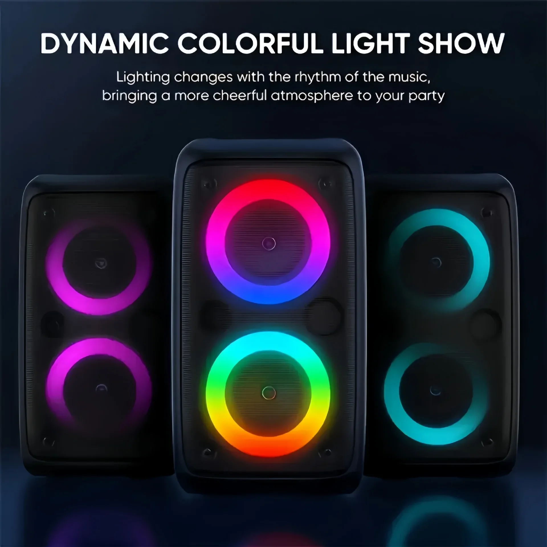 Portable Wireless Bluetooth Karaoke Speaker With Microphone And Led_voghion.com