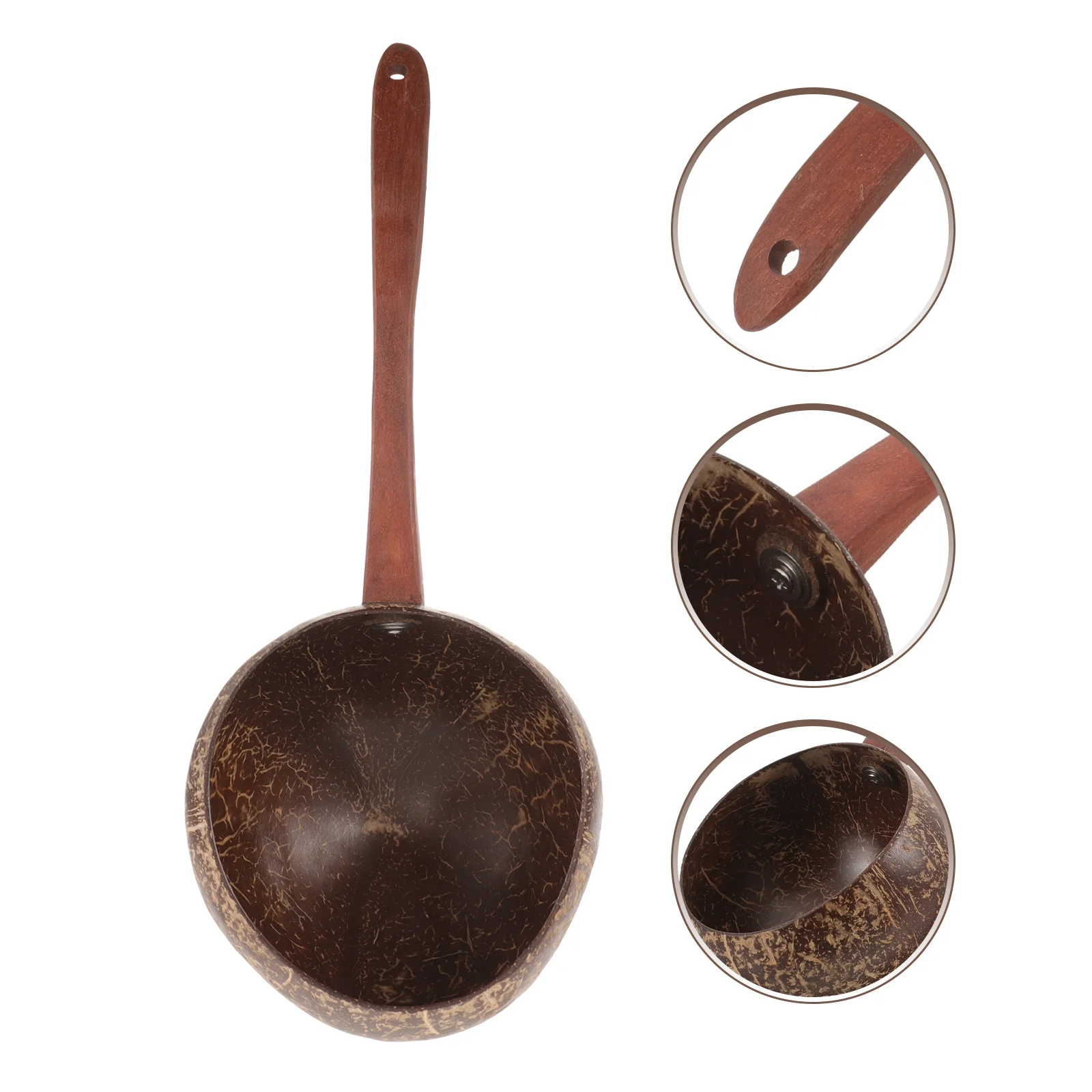 

Water Ladle Long Handle Watering Ladle Coconut Shell Soup Ladle Spoon Kitchen Gadgets