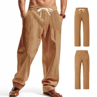 Pantalon Homme Coton Lin 2025 – Nouvelle Collection Été-Automne – Taille Haute Ample Jambe Large – Décontracté et Respirant en Chanvre pour le Sport 5