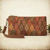 Retro Long Wallets Women Cork Leather Flower National Print Large Capacity Coin Purse for Outings Everyday use Bohemian Style