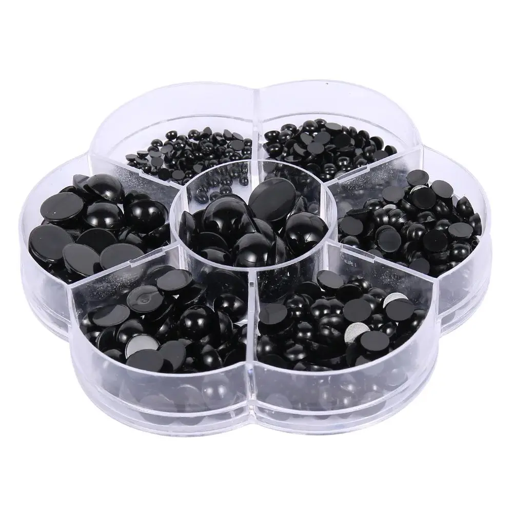 500Pcs Doll Making Eyes Reusable Resin Button Eyes Black Multiple Sizes DIY Craft Stuffed Animal Toy Bear Eye for Plush Toy Doll