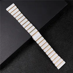 Luxury Ceramic and Steel Strap - 20mm (White gold)