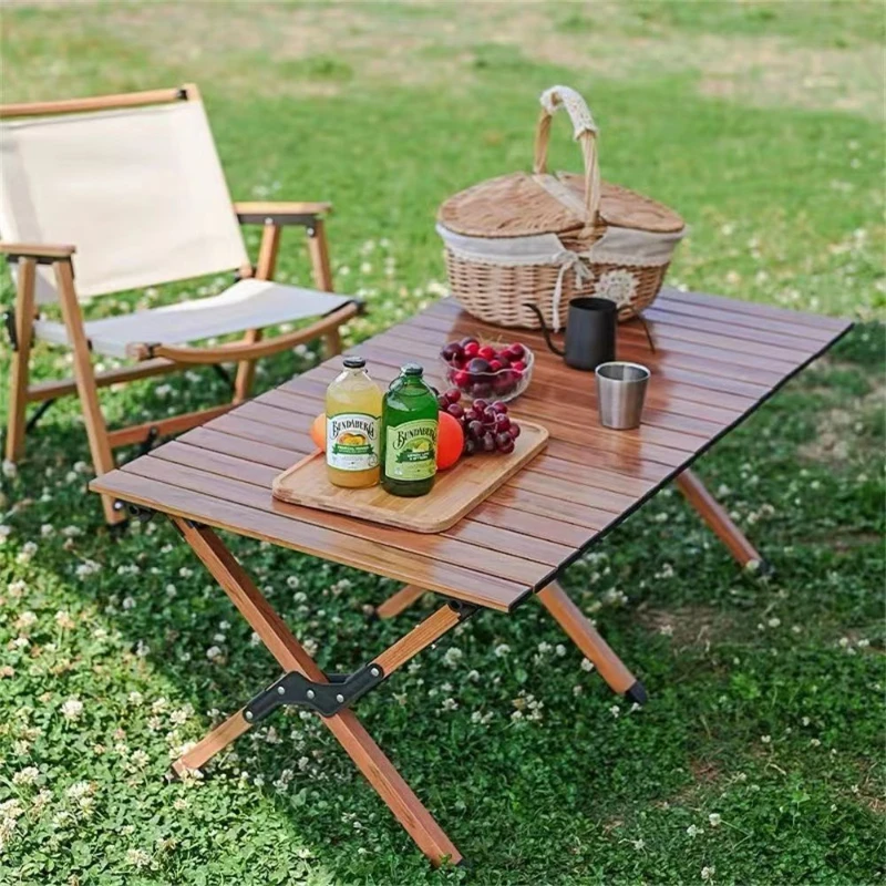 

SH Aoliviya Official Outdoor Portable Camping Egg Roll Table Aluminum Alloy Folding Table Leisure Barbecue Table Self-Driving Wo