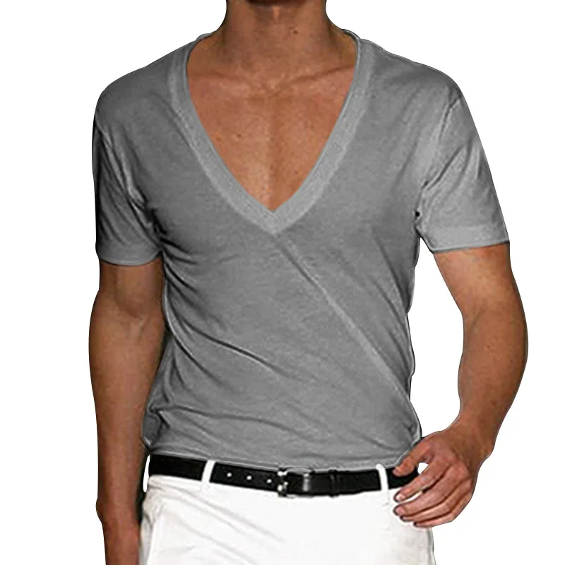 Mens Short Sleeve Slim Fit Casual Tee Shirt