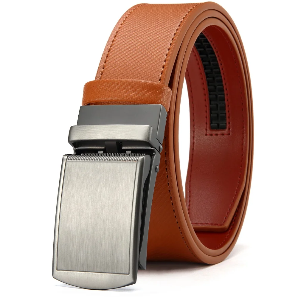 DOOPAI Men's Ratchet Dress Belt 2-Pack – Leather, Adjustable Slide Buckle, Cut To Fit, 28-56 Inch