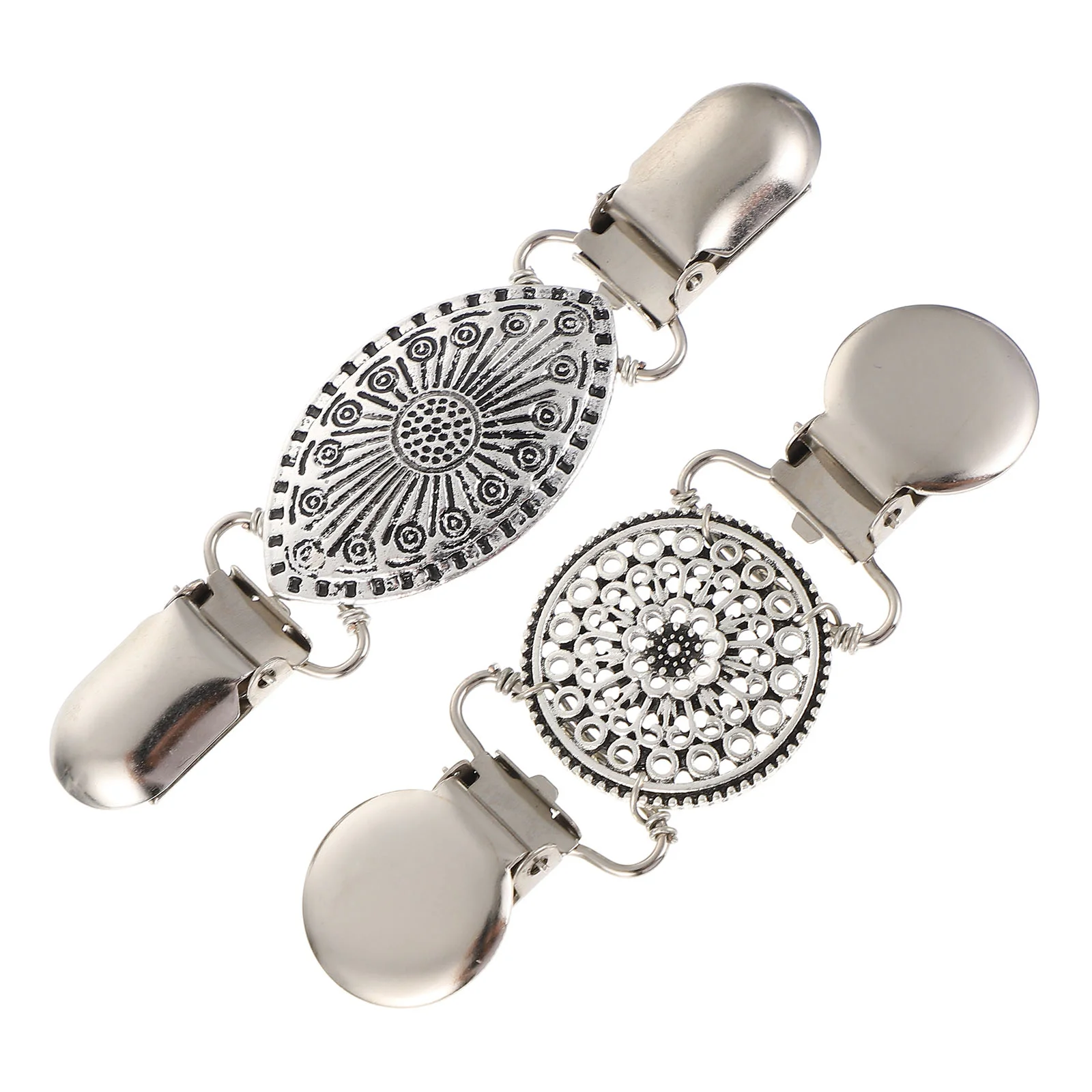 

2 Pcs Sweater Clip Retro Shawl Clips Cape Cardigan Wrapped Collar Women Garment Zinc Alloy Women's