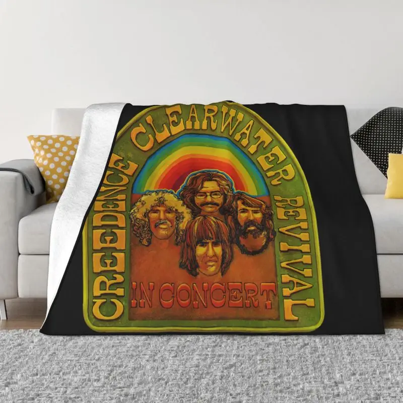 Ccr Creedence Clear Water Revival In Concerto Poster Coperta Velluto Addensare Doppio Scopo Pelliccia Sintetica Visone Decorazione Domestica