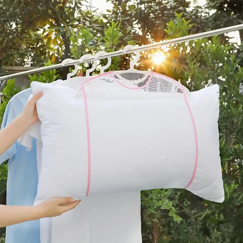 Hanging Pillow Drying Rack Outdoor Windproof Pillow Drying Net Multifunctional Large Capacity Dryer Bags Organizer 2