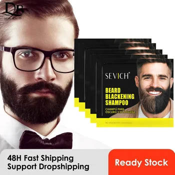 5 minuti uomini efficiente annerimento barba colorante nutriente barba Shampoo colorante erbe riparazione naturale tintura per capelli più veloce 10 pezzi